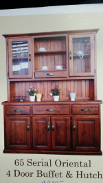 Serial oriental 4 door buffet and hutch
