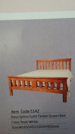 Solid timber queen bed