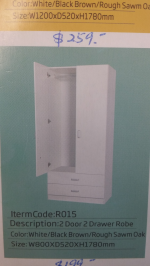 2 door robe 2 drawers